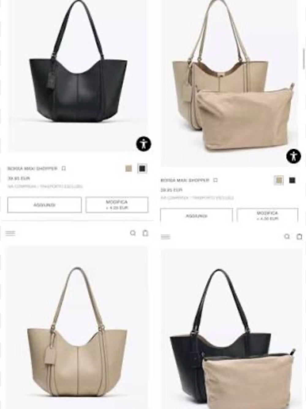 Zara Maxi Shopper bag in light tan